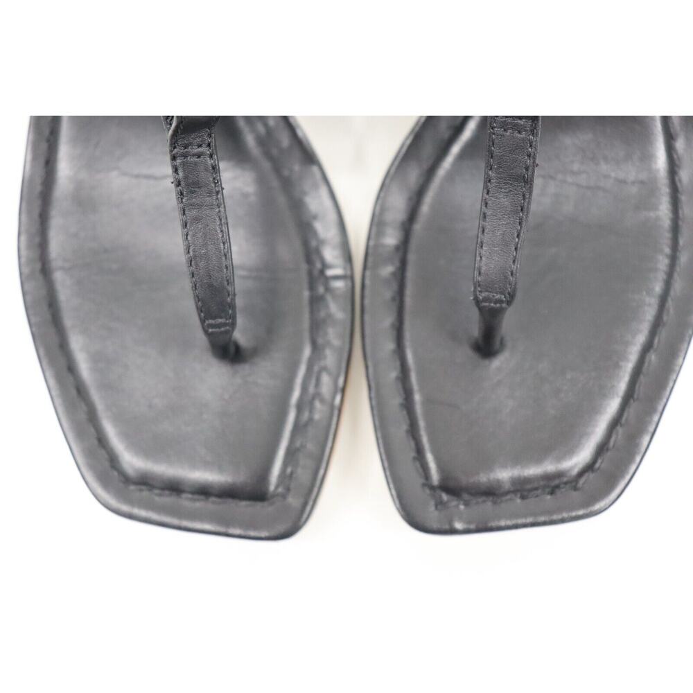 Bernardo Anthropologie Jasmine Thong Heels Black Leather Braided 7.5 $198 MSRP - Picture 12 of 13